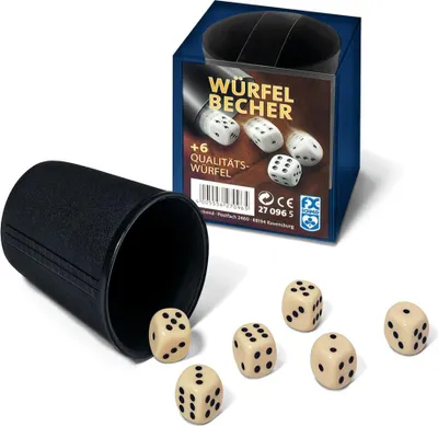Immagine prodotto di Ravensburger FX Schmid tazza nera per dadi con 6 dadi 27096