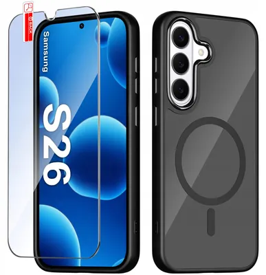 Obrázek produktu pro Pouzdro pro Samsung S26 – pouzdro pro MagSafe, matné, magnetické, prémiové + sklo 9H