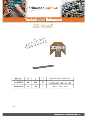 Produktbild von Montageplatte MONTAGE Sendzimir 46x250