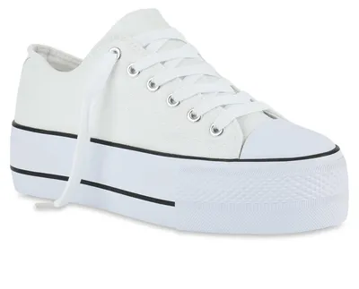 Produktbild von VAN HILL Damen Plateau Sneaker - Low-Top Freizeitschuh aus Stoff mit Profilsohle