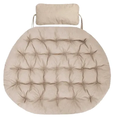 Produktbild von Kissen für Hängesessel, Polster für Hängeschaukel aus Polyrattan und Rattan - Beige Ökoleinen
