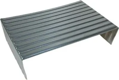 A metal connector piece with ribbed texture, shown from a diagonal angle against a white background.