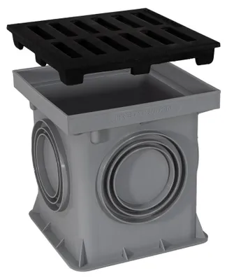 Produktbild von Marley Einlaufschacht mit Gussrost 200x200mm Hofablauf Bodenablauf Ablauf befahrbar