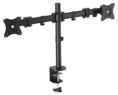 Produktbild von Equip 13"-27" Bewegliche Dual Monitor/LCD-Tischhalterung, Klemme, 16 kg, 33 cm (13"), 68,6 cm (27"), 100 x 100 mm, Schwarz