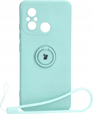 Produktbild von Bizon Case Silicone Ring Sq Hülle für Xiaomi Redmi 12C, türkis