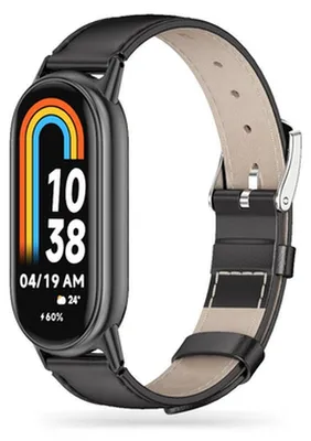 Zdjęcie produktu dla Tech-Protect Leatherfit Xiaomi Band 8 / 8 NFC Black