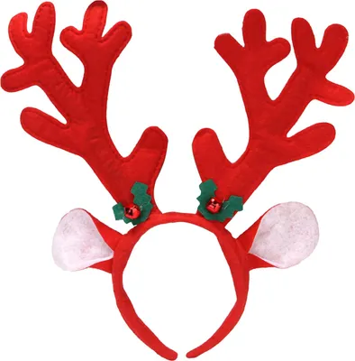 Produktbild von Weihnachtsstirnbänder: Niedliche Rentiergeweih-Stirnbänder mit Glöckchen, Tierohren-Haarbänder für Damen, Weihnachtsfeiern, Cosplay