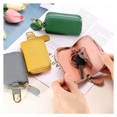 Produktbild von Leder Autoschlüssel Etui für universelle Schlüssel mit Reißverschluss