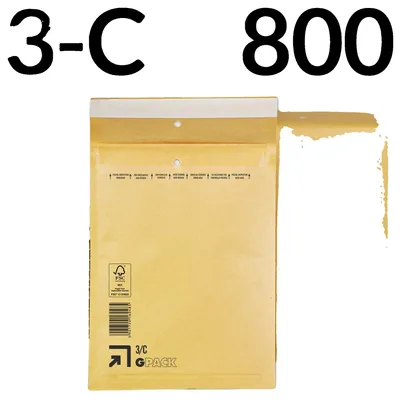 Zdjęcie produktu dla Koperty bąbelkowe, wewnętrzna wyściółka bąbelkowa, wytrzymały materiał KRAFT, 800 sztuk – 3-C (170 x 225 mm)