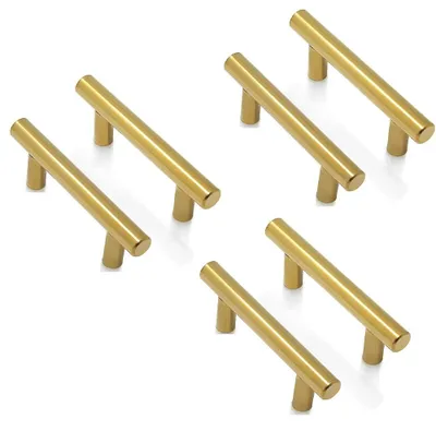 Produktbild von 6x Edelstahl Möbelgriffe, Stangengriffe, Bohrlochabstand 64 mm, für Schrank und Schublade