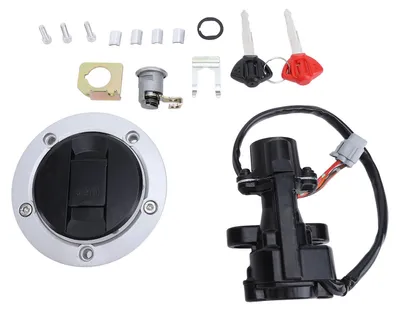 Image de Ensemble de verrouillage du bouchon du réservoir d'essence et du contacteur d'allumage en métal ABS de remplacement pour Suzuki GSXR600 GSXR750 GSXR1000