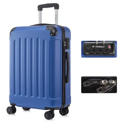 Produktbild von yonsly Premium Reisekoffer TSA-Schloss,YKK-Reißverschluss Hartschalen-Koffer Trolley Kabinenkoffer Rollkoffer Suitcase Handgepäck (Saphirblau, XL)