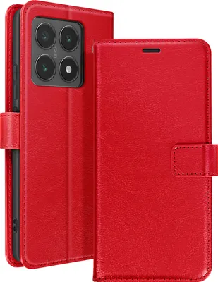 Produktbild von Mayaxess, Xiaomi 14T Wallet Case Standfunktion mit Handschlaufe, Rot