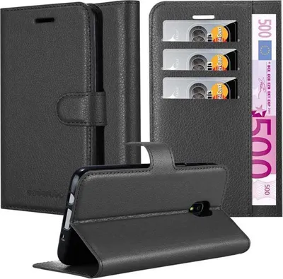 Produktbild von Cadorabo Hülle für Samsung Galaxy J7 2018 Schutz Hülle in Schwarz Handyhülle Etui Case Cover Magnetverschluss
