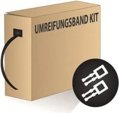 Produktbild von PP - Umreifungs Set Umreifungband 12 mm x 600 Meter + Spendekarton + 200 Schnallen