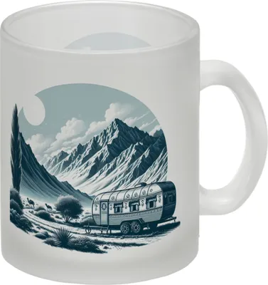 Produktbild von Wohnwagen in den Bergen Glas Tasse