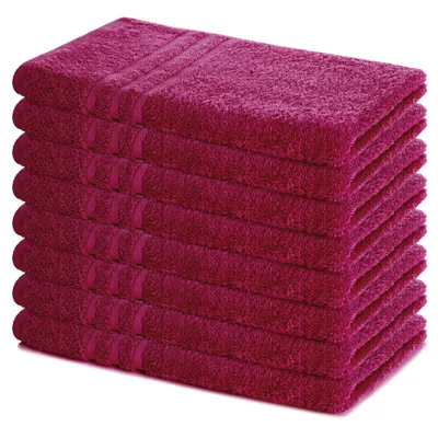 Produktbild von Lavea® 8er Set Handtücher 50x100 cm, Elena, 100% Baumwolle, Frottier Badetuch, Sporthandtuch, 60°C waschbar, Handtuch Set, Bordeaux
