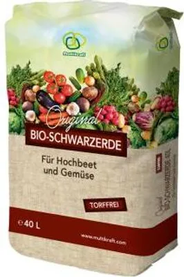 Produktbild von Multikraft Bio Schwarzerde für Hochbeet und Gemüse 40L Torffreies Kultursubstrat