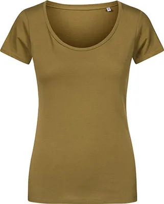 Immagine prodotto di X.O by Promodoro 1545 | Maglietta da donna in cotone pettinato - Colore: Olive - Taglia: M