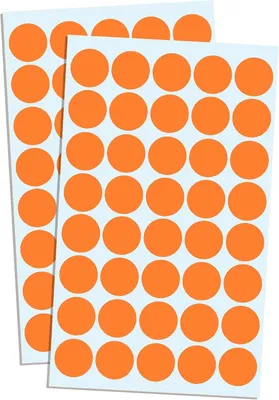 Immagine prodotto di Adesivi rotondi da 20 mm, colore arancione, 8000 pezzi, autoadesivi, per etichettatura