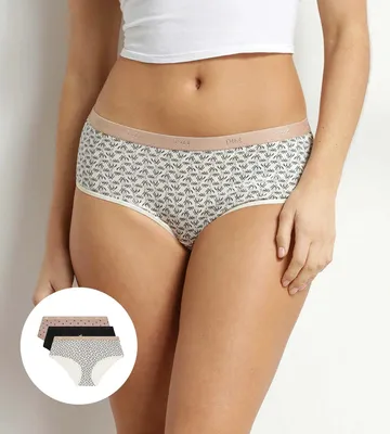 Image de Dim shorty lot de 3 les pockets Coton stretch boxer sous les palmiers femmes