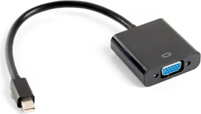 Image de Lanberg AD-0006-BK Adaptateur de câble vidéo 0,2 m VGA (D-Sub) Mini DisplayPort Noir (AD-0006-BK)