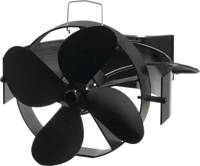 Obrázek produktu pro Krbový ventilátor Strend Pro, s držákem kouřovodu a magnetem, tepelně ovládaný, 4 lopatky, černý