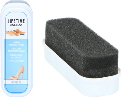 Produktbild von SCHUHPOLIER-Schwamm mit Behälter selbstglänzender Neutral Schuhputzschwamm Schuhschwamm Glanz Schuhpflege Schuhe 2-Varianten 55 (Neutral)