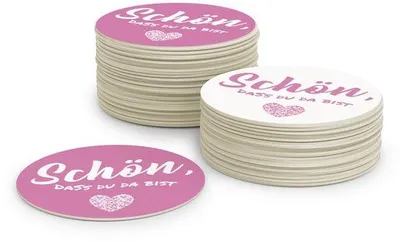 Image de Décoration de table ronde rose, 50 pièces, Ø 10 cm, en carton