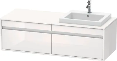 Produktbild von Waschtischunterbau KETHO 550x1400x426mm WT rechts weiß hochglanz Waschtisch rechts weiß hochglanz