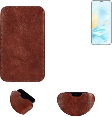 Produktbild von K-S-Trade Schutzhülle Handyhülle kompatibel mit Honor 200 Lite Handytasche Kunstleder Sleeve in braun