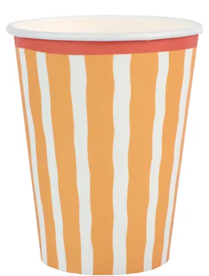 Produktbild von 6 Papp-Becher Dolce Vita gelb weiß Sommer