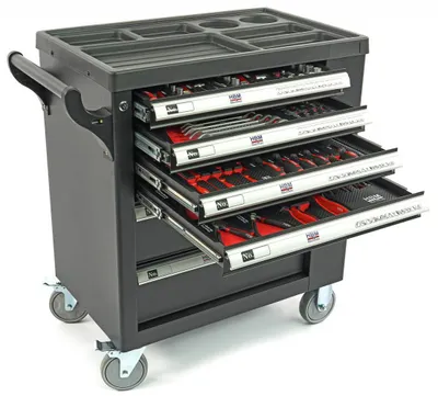 Produktbild von HBM Premium Werkzeugwagen mit Tür – 154 Teile