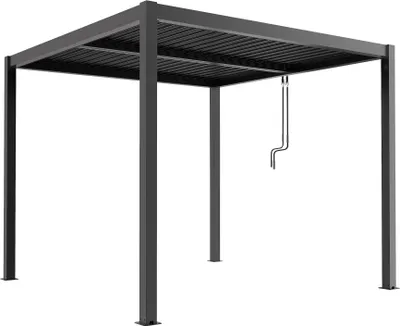 Immagine prodotto di Milani Home - pergola bioclimatica Nimbus, 3 x 3 m, in alluminio, lamelle orientabili, antracite