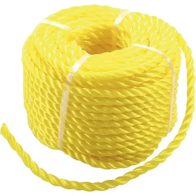 Image de Corde  Universelle 6 mm x 20 m - Jaune - Résistante et Polyvalente - D-Work