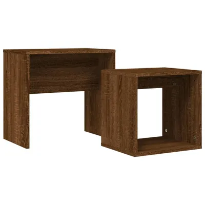 Produktbild von Möbel Satztische 2er-set - multifunktional& Moderne - Braun Eichen-Optik Holzwerkstoff - Kaffeetisch CLORIS5316807
