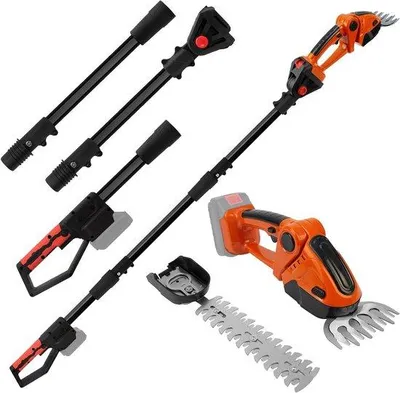 Image de Taille-haie sans fil 21 V réglable avec 2 lames pour le jardin