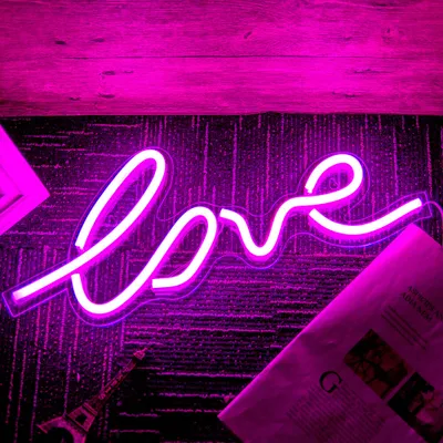 Obrázok produktu pre USB Pink LOVE LED neónové nástenné svetlo, neónový nápis nočné svetlá neónový nápis neónové svetlo neónový nápis pre party bar herné spálňa izba nástenná dekorácia, deti narodeniny