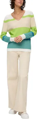 Produktbild von S. Oliver Strickpullover green/white 46