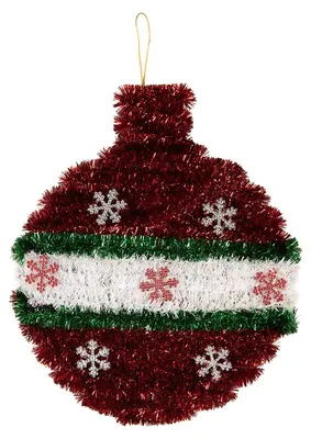 Produktbild von Clayre & Eef Weihnachtsdekoration Christbaumkugel 22x2x26 cm Rot Kunststoff