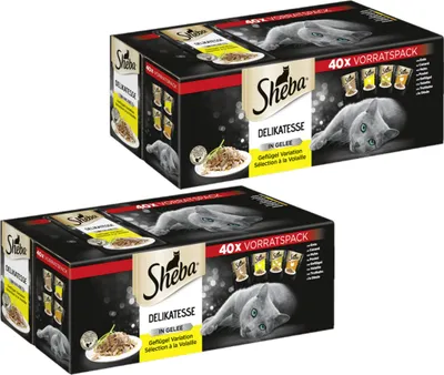 Produktbild von SHEBA® Delikatesse Katzenfutter Nassfutter in Gelee Geflügel Variation 2 x 40 x 85g