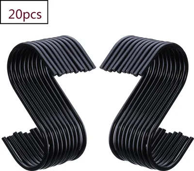 Produktbild von 20 Packung Schwarz S Haken S Hängehaken S Shaped Haken S Hanger Haken Küchen Topf Pan Haken