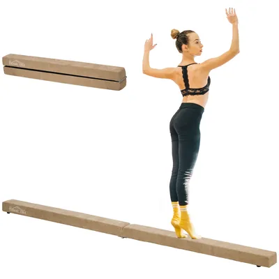 Produktbild von HOMCOM 210 cm Schwebebalken Turnbalken Indoor Outdoor Balance Beam Klappbarer Turnbalken Balance Beam Balancierbalken bis 120 kg Braun