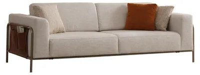 Obrázek produktu pro Moderní béžová třímístná pohovka Elegantní pohovka do obývacího pokoje