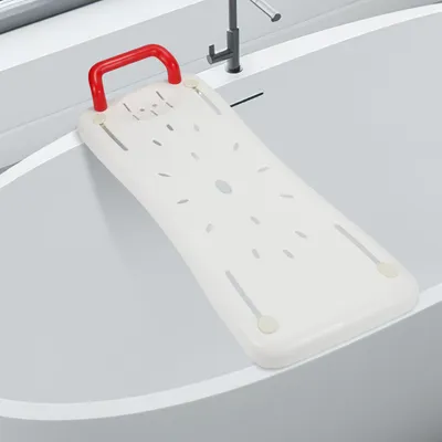 Produktbild von Eikuavons Badewannensitz Badewannenbrett Sitzbrett für Badewanne, Brett für Badewanne, Stuhl für Badezimmer, Badehilfe Einstiegs Hilfe Sitzbrett, mit Rot Haltegriff