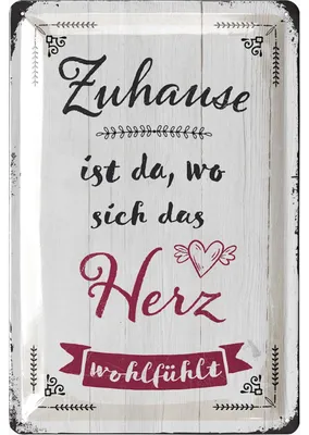 Produktbild von ZUHAUSE SCHILD Zuhause ist wo dein Herz schlägt - Geschenk Einzug Haus, Geschenk Richtfest Haus, Einzugsgeschenke Haus