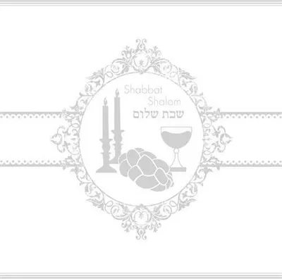 Produktbild von 20 Servietten Shabbat Shalom silber 33x33cm