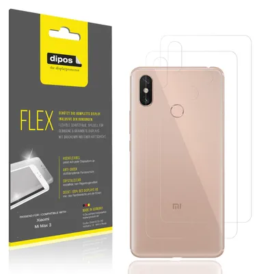 Immagine prodotto di 2x Pellicola protettiva per Xiaomi Mi Max 3 Rückseite, rivestimento al 100%, Protezione dipos Flex