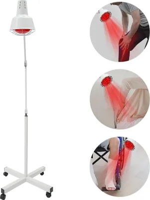 Image de Lampe infrarouge - Lampe thérapeutique à lumière rouge - 275 W - Température réglable - Minuterie - Soulagement de la douleur - Blanc