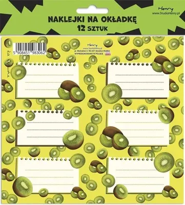 Produktbild von Aufkleber für den Einband - Kiwi (12 Stück) - Henry